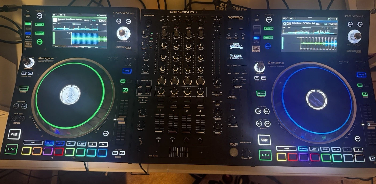 Denon DJ SC5000 Prime Controller x 2 and Mixer X1850