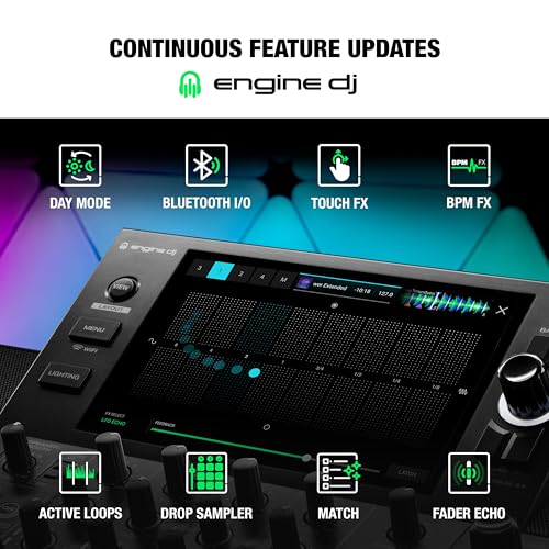 Denon DJ SC LIVE 4 Standalone DJ Controller with Stem Separation on 4 Decks  Wi Fi Streaming  Build in Speakers  Serato DJ and Virtual DJ Compatible