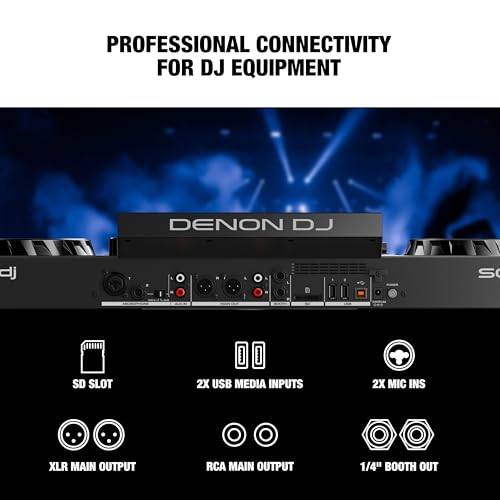 Denon DJ SC LIVE 4 Standalone DJ Controller with Stem Separation on 4 Decks  Wi Fi Streaming  Build in Speakers  Serato DJ and Virtual DJ Compatible