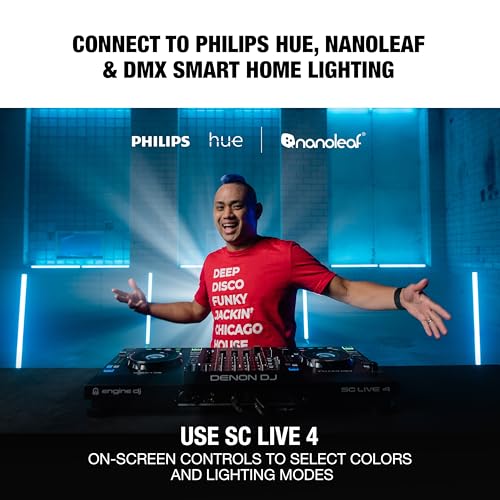 Denon DJ SC LIVE 4 Standalone DJ Controller with Stem Separation on 4 Decks  Wi Fi Streaming  Build in Speakers  Serato DJ and Virtual DJ Compatible