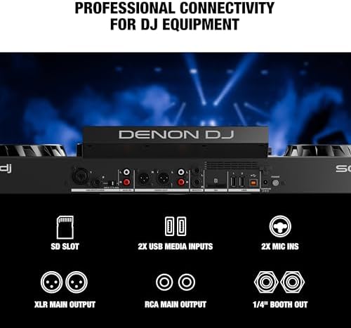 Denon DJ SC LIVE 4 Standalone DJ Controller with Stem Separation on 4 Decks  Wi Fi Streaming  Build in Speakers  Serato DJ and Virtual DJ Compatible