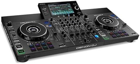 Denon DJ SC LIVE 4 Standalone DJ Controller with Stem Separation on 4 Decks  Wi Fi Streaming  Build in Speakers  Serato DJ and Virtual DJ Compatible