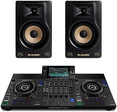 Denon DJ SC LIVE 4 Standalone DJ Controller with Stem Separation on 4 Decks  Wi Fi Streaming  Build in Speakers  Serato DJ and Virtual DJ Compatible