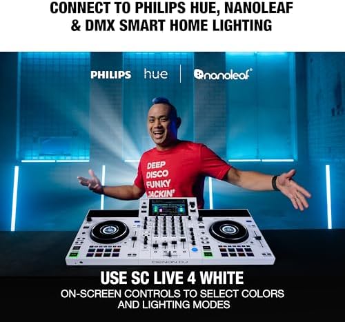 Denon DJ SC LIVE 4 Standalone DJ Controller with Stem Separation on 4 Decks  Wi Fi Streaming  Build in Speakers  Serato DJ and Virtual DJ Compatible