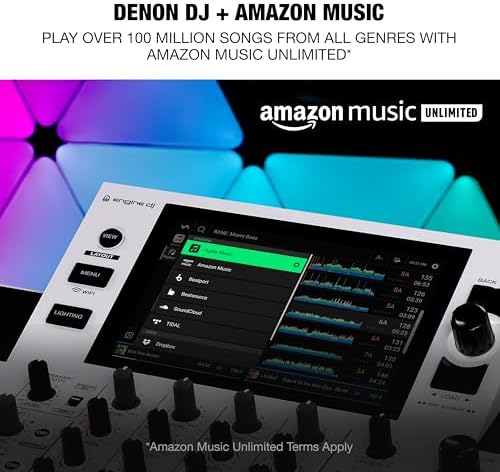 Denon DJ SC LIVE 4 Standalone DJ Controller with Stem Separation on 4 Decks  Wi Fi Streaming  Build in Speakers  Serato DJ and Virtual DJ Compatible