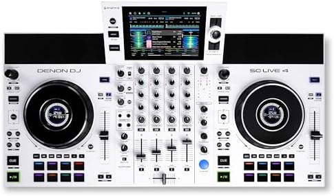 Denon DJ SC LIVE 4 Standalone DJ Controller with Stem Separation on 4 Decks  Wi Fi Streaming  Build in Speakers  Serato DJ and Virtual DJ Compatible
