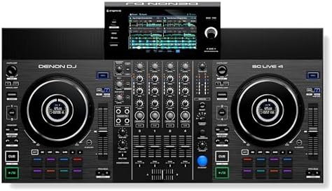 Denon DJ SC LIVE 4 Standalone DJ Controller with Stem Separation on 4 Decks  Wi Fi Streaming  Build in Speakers  Serato DJ and Virtual DJ Compatible