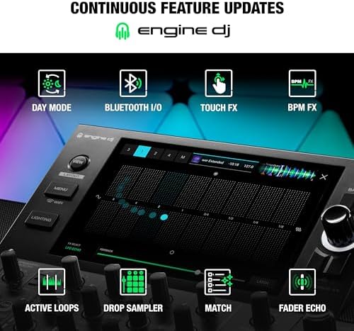Denon DJ SC LIVE 4 Standalone DJ Controller with Stem Separation on 4 Decks  Wi Fi Streaming  Build in Speakers  Serato DJ and Virtual DJ Compatible