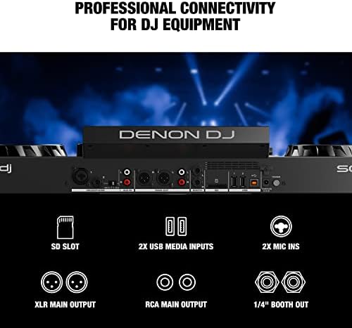 Denon DJ SC LIVE 4 Standalone DJ Controller with Stem Separation on 4 Decks  Wi Fi Streaming  Build in Speakers  Serato DJ and Virtual DJ Compatible