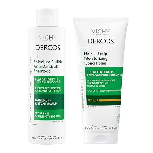 Dercos Dandruff Shampoo  Antifungal Dry Scalp Treatment & Itchy Scalp Relief  Prescription Strength Selenium Sulfide Comparable to 2  Ketoconazole  For Mild to Severe Dandruff & Flaky Scalps