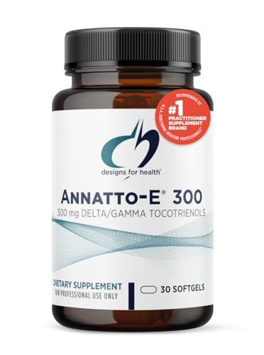 Designs for Health Annatto E 300 mg Tocotrienols   DeltaGold Vitamin E Complex Supplement with Delta   Gamma Tocotrienols   Cardiovascular  Healthy Aging   Antioxidant Support   Non GMO  30 Softgels 