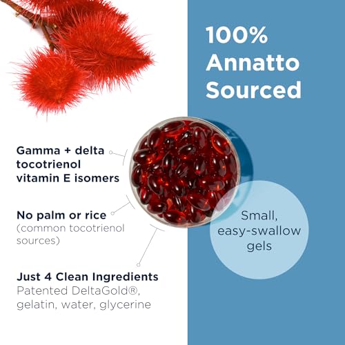 Designs for Health Annatto E 300 mg Tocotrienols   DeltaGold Vitamin E Complex Supplement with Delta   Gamma Tocotrienols   Cardiovascular  Healthy Aging   Antioxidant Support   Non GMO  30 Softgels 