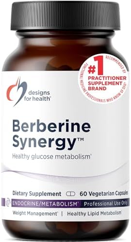 Designs for Health Berberine Synergy   Berberine HCL 400mg   Alpha Lipoic Acid  ALA  for Metabolism  Heart Health   Liver Support   Vegan  Non GMO Berberine Supplement  60 Capsules 