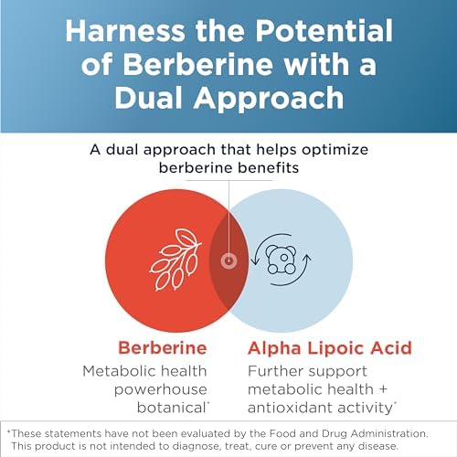 Designs for Health Berberine Synergy   Berberine HCL 400mg   Alpha Lipoic Acid  ALA  for Metabolism  Heart Health   Liver Support   Vegan  Non GMO Berberine Supplement  60 Capsules 