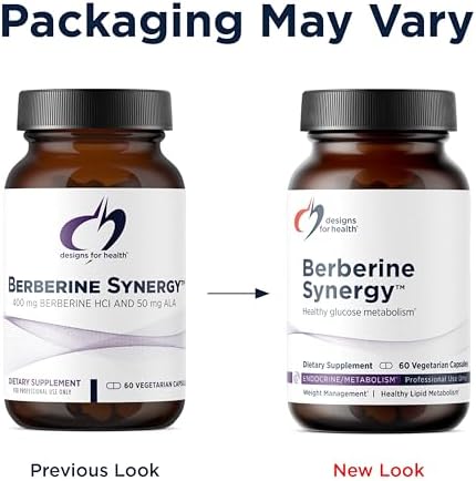 Designs for Health Berberine Synergy   Berberine HCL 400mg   Alpha Lipoic Acid  ALA  for Metabolism  Heart Health   Liver Support   Vegan  Non GMO Berberine Supplement  60 Capsules 