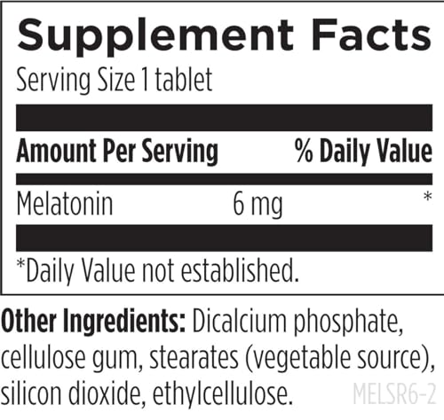 Designs for Health Time Release Melatonin SRT   Melatonin Supplement for Sleep   Sleep Supplement for Adults  6mg Per Tablet   Vegan   Non GMO  60 Tablets