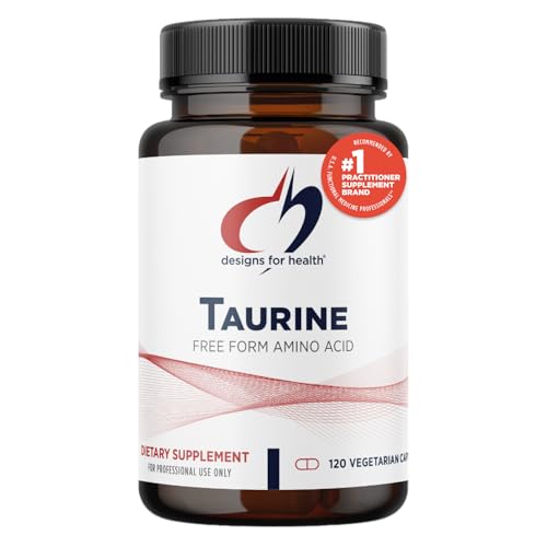 Designs for Health Taurine Capsules   1000mg  1g  Taurine Amino Acid Pills   Cardiovascular Support   Non GMO   Vegan Supplement  120 Capsules
