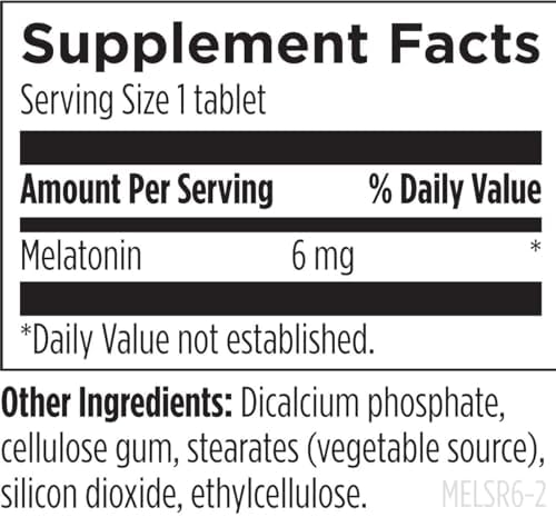 Designs for Health Time Release Melatonin SRT   Melatonin Supplement for Sleep   Sleep Supplement for Adults  6mg Per Tablet   Vegan   Non GMO  60 Tablets