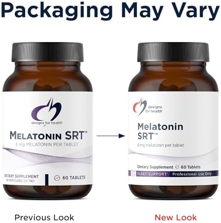 Designs for Health Time Release Melatonin SRT   Melatonin Supplement for Sleep   Sleep Supplement for Adults  6mg Per Tablet   Vegan   Non GMO  60 Tablets