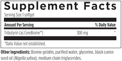 Designs for Health Tri Butyrin Supreme   3 in 1 Butyric Acid  Butyrate  Postbiotics for Gut Health & Gut Permeability Support   Tributyrin Supplement with Odor Minimizing Innovation  60 Softgels