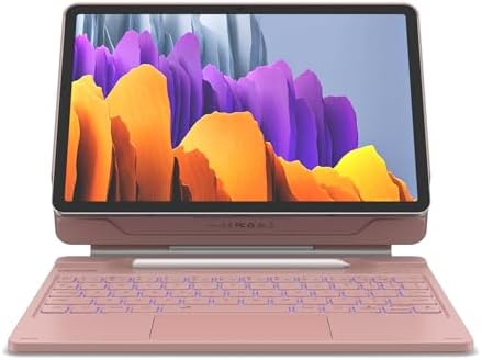 Dexnor Keyboard Case for Samsung Galaxy Tab S10 Lite/S10 FE/S9 FE 5G 10 9/S9 11 Case with Keyboard Magnetic Floating Cantilever Stand Multi Touch Trackpad Wireless Backlit with S Pen Holder  Pink