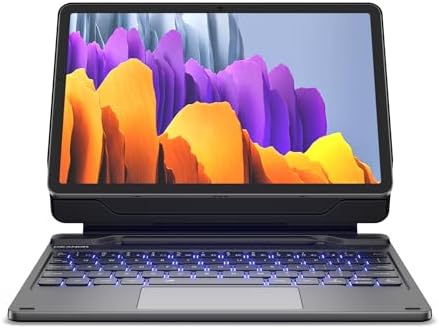 Dexnor Keyboard Case for Samsung Galaxy Tab S10 Lite/S10 FE/S9 FE 5G 10 9/S9 11 Case with Keyboard Magnetic Floating Cantilever Stand Multi Touch Trackpad Wireless Backlit with S Pen Holder  Pink