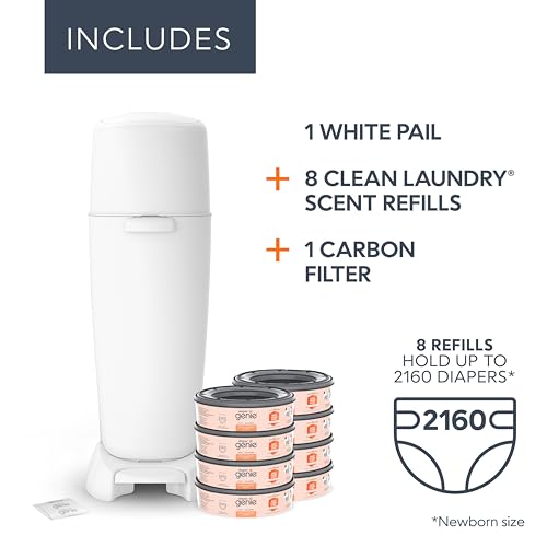 Diaper Genie Registry Gift Set   Includes Diaper Genie Complete Diaper Pail  8 Refill Bags  1 Carbon Filter   Perfect Starter Kit