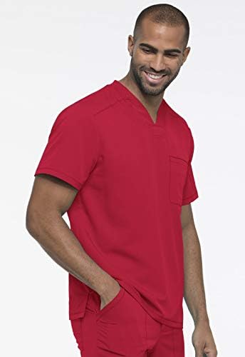 Dickies Dynamix Scrubs for Men Athletic Inspired V Neck Chest Pocket Scrub Top with Four Way Stretch & Moisture Wicking DK610