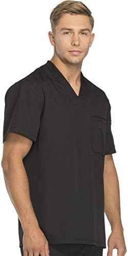 Dickies Dynamix Scrubs for Men Athletic Inspired V Neck Chest Pocket Scrub Top with Four Way Stretch & Moisture Wicking DK610