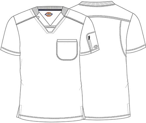 Dickies Dynamix Scrubs for Men Athletic Inspired V Neck Chest Pocket Scrub Top with Four Way Stretch & Moisture Wicking DK610