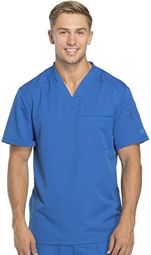 Dickies Dynamix Scrubs for Men Athletic Inspired V Neck Chest Pocket Scrub Top with Four Way Stretch & Moisture Wicking DK610