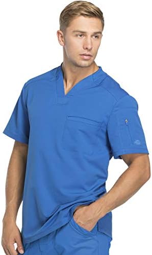 Dickies Dynamix Scrubs for Men Athletic Inspired V Neck Chest Pocket Scrub Top with Four Way Stretch & Moisture Wicking DK610