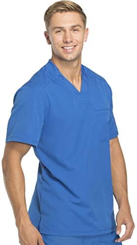 Dickies Dynamix Scrubs for Men Athletic Inspired V Neck Chest Pocket Scrub Top with Four Way Stretch & Moisture Wicking DK610