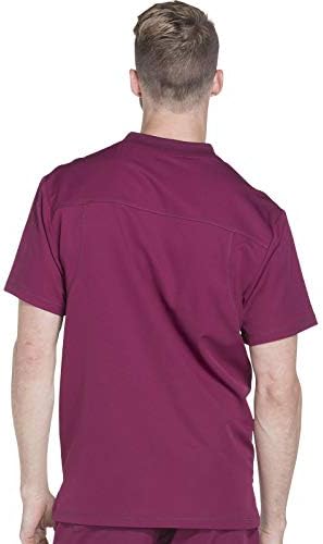 Dickies Dynamix Scrubs for Men Athletic Inspired V Neck Chest Pocket Scrub Top with Four Way Stretch & Moisture Wicking DK610