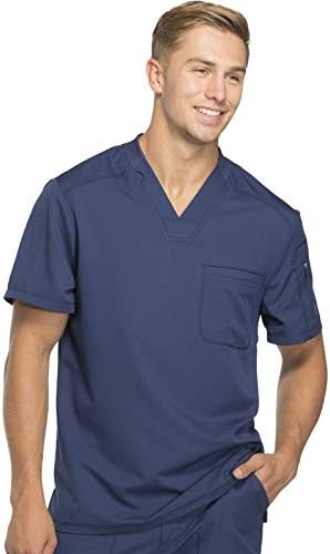 Dickies Dynamix Scrubs for Men Athletic Inspired V Neck Chest Pocket Scrub Top with Four Way Stretch & Moisture Wicking DK610