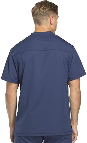 Dickies Dynamix Scrubs for Men Athletic Inspired V Neck Chest Pocket Scrub Top with Four Way Stretch & Moisture Wicking DK610