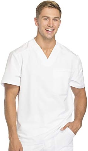 Dickies Dynamix Scrubs for Men Athletic Inspired V Neck Chest Pocket Scrub Top with Four Way Stretch & Moisture Wicking DK610