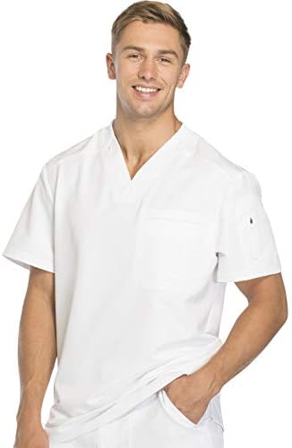 Dickies Dynamix Scrubs for Men Athletic Inspired V Neck Chest Pocket Scrub Top with Four Way Stretch & Moisture Wicking DK610
