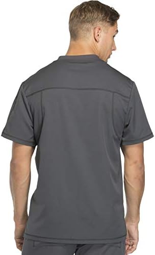 Dickies Dynamix Scrubs for Men Athletic Inspired V Neck Chest Pocket Scrub Top with Four Way Stretch & Moisture Wicking DK610