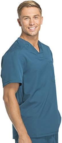 Dickies Dynamix Scrubs for Men Athletic Inspired V Neck Chest Pocket Scrub Top with Four Way Stretch & Moisture Wicking DK610