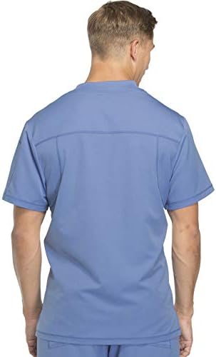 Dickies Dynamix Scrubs for Men Athletic Inspired V Neck Chest Pocket Scrub Top with Four Way Stretch & Moisture Wicking DK610
