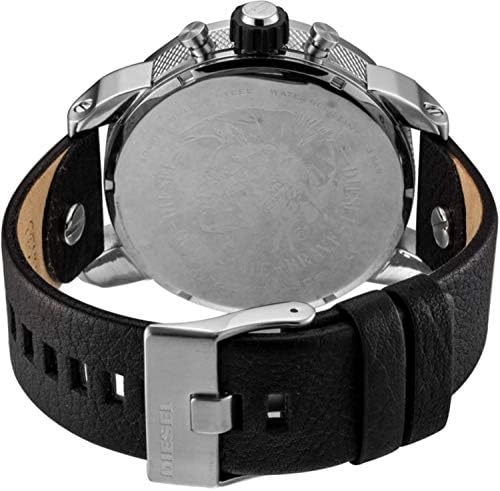 Diesel Mens Mega Chief Stainless Steel Bracelet  Silicone or Leather Band Watch with Analog or Digital Movement
