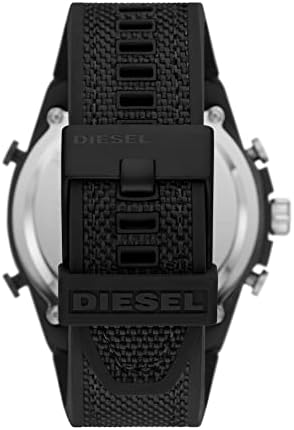 Diesel Mens Mega Chief Stainless Steel Bracelet  Silicone or Leather Band Watch with Analog or Digital Movement