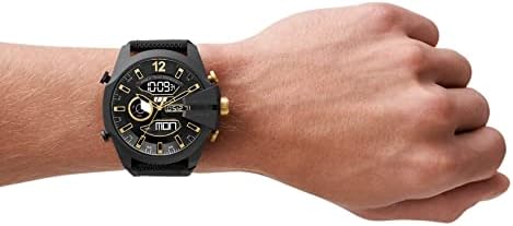 Diesel Mens Mega Chief Stainless Steel Bracelet  Silicone or Leather Band Watch with Analog or Digital Movement