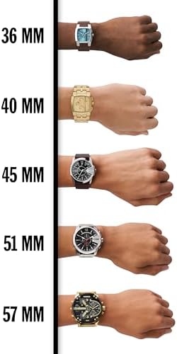 Diesel Mens Mega Chief Stainless Steel Bracelet  Silicone or Leather Band Watch with Analog or Digital Movement