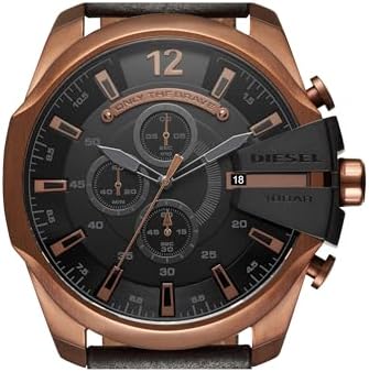 Diesel Mens Mega Chief Stainless Steel Bracelet  Silicone or Leather Band Watch with Analog or Digital Movement