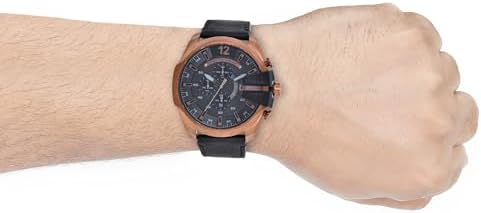 Diesel Mens Mega Chief Stainless Steel Bracelet  Silicone or Leather Band Watch with Analog or Digital Movement