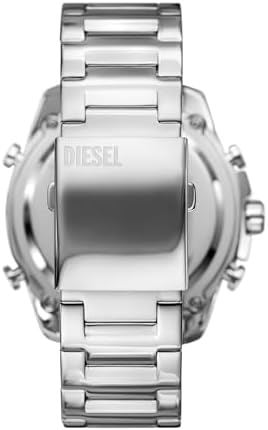 Diesel Mens Mega Chief Stainless Steel Bracelet  Silicone or Leather Band Watch with Analog or Digital Movement