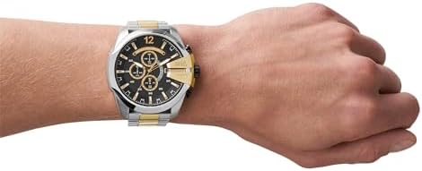 Diesel Mens Mega Chief Stainless Steel Bracelet  Silicone or Leather Band Watch with Analog or Digital Movement