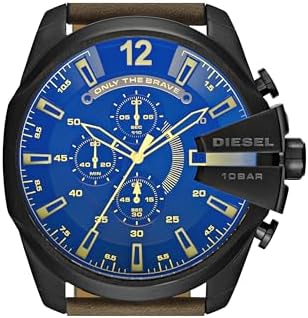 Diesel Mens Mega Chief Stainless Steel Bracelet  Silicone or Leather Band Watch with Analog or Digital Movement